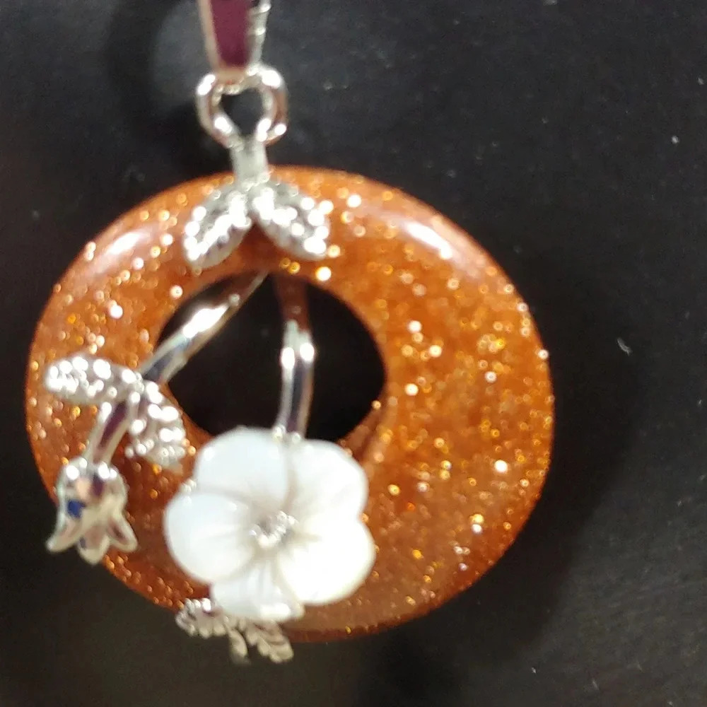 Women's Natural Stone 925 Sterling silver Necklace - Picture 3 of 7